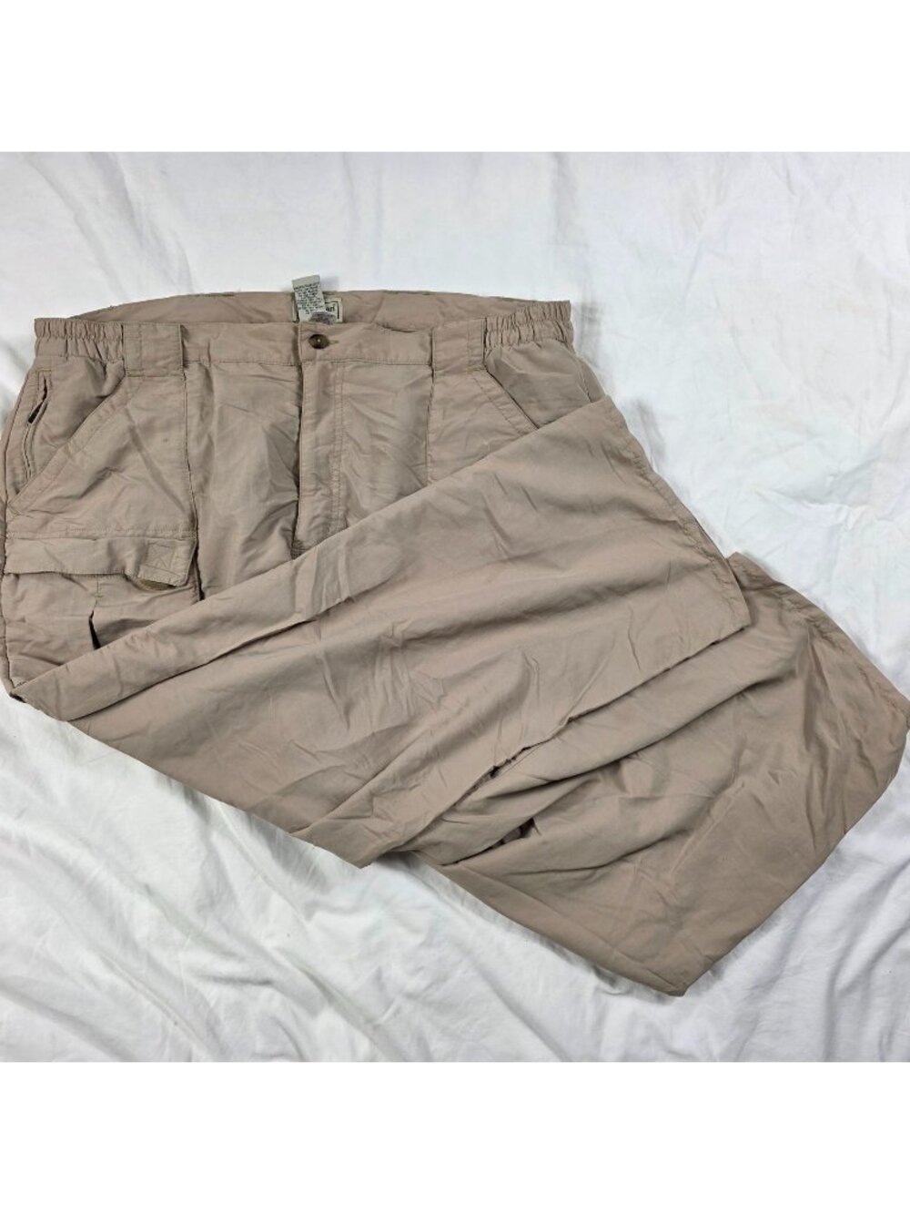 L.L.Bean Tropic Weight Cargo Pants Mens Size XL Beige Hiking Pants Camping Trail